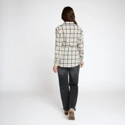Chemise manches longues de grossesse à carreaux