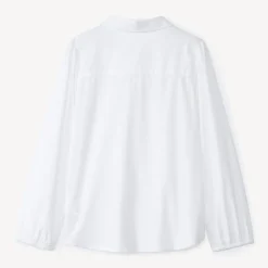 Chemise manches longues en popeline uni pour fille