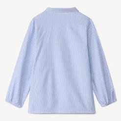 Chemise manches longues en popeline rayé pour fille