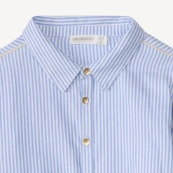 Chemise manches longues en popeline rayé pour fille