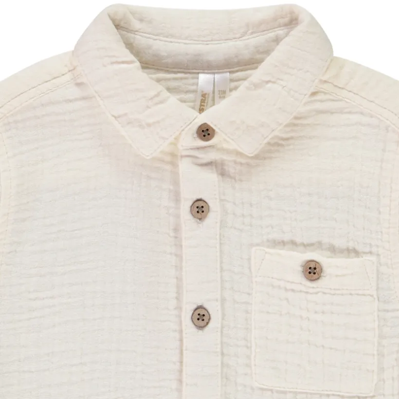 Chemise manches longues en tetra uni pour bébé garçon