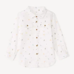 Chemise à manches longues en toile imprimée cactus pour bébé garçon