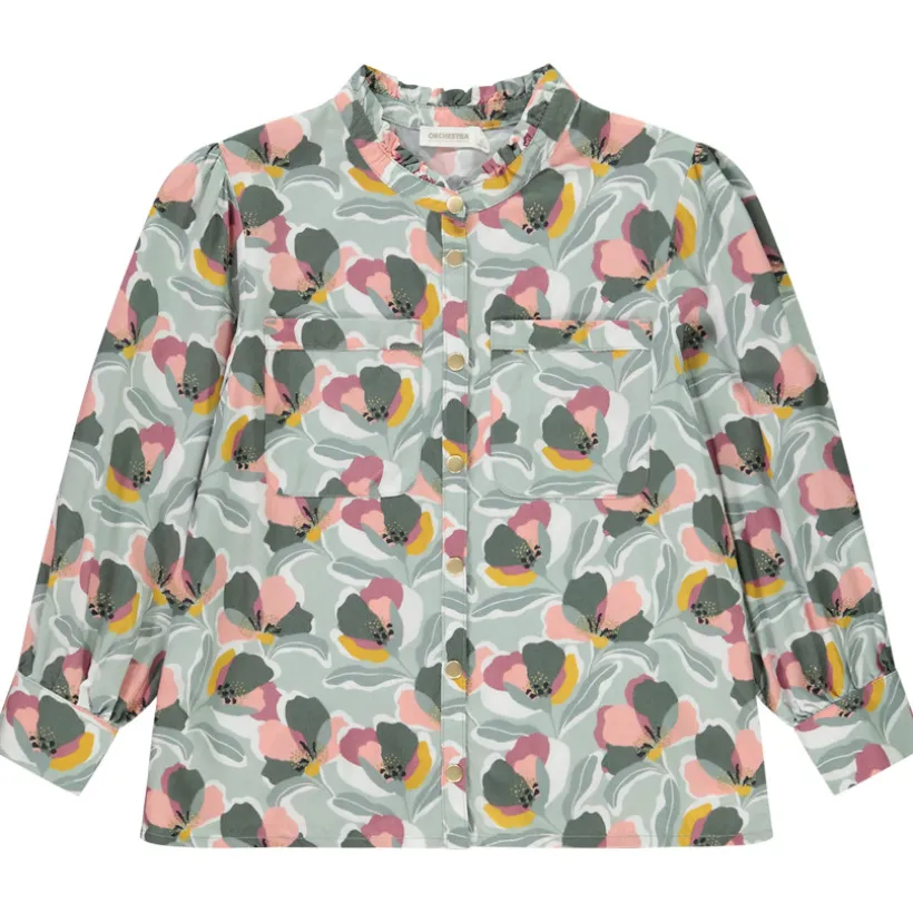 Chemise manches longues imprimé fantaisie pour fille