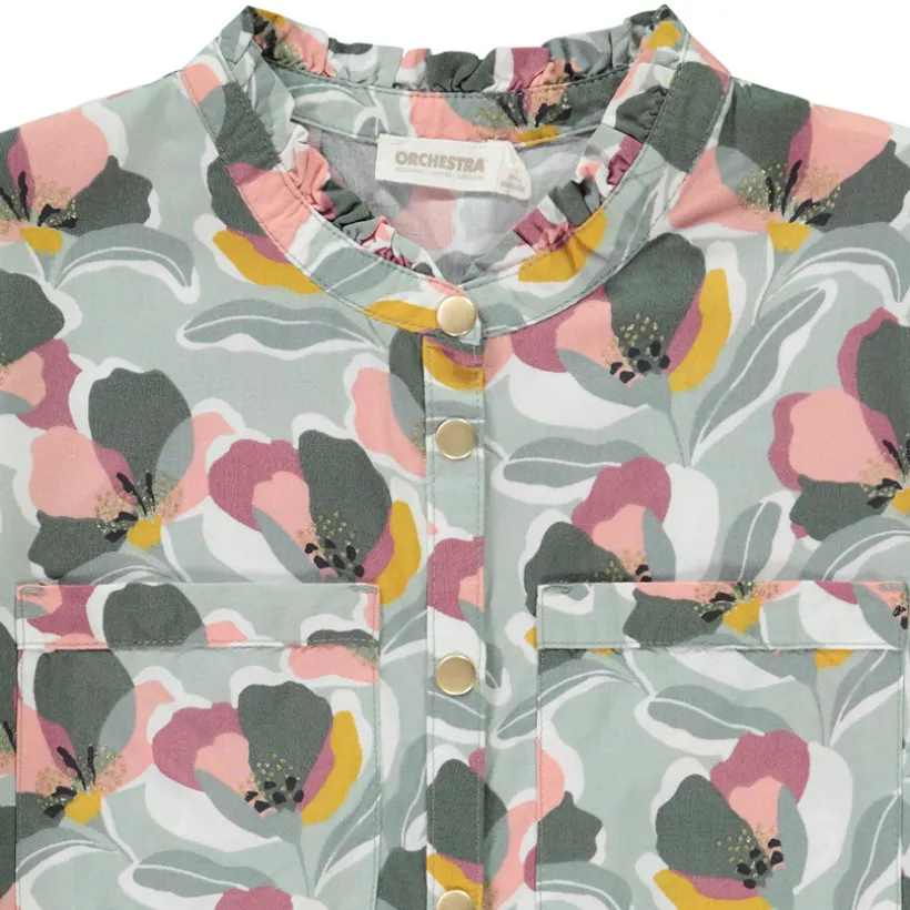 Chemise manches longues imprimé fantaisie pour fille