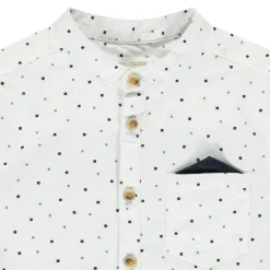 Chemise manches longues imprimé carrés + mouchoir pour garçon