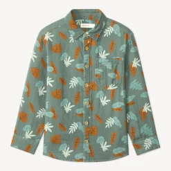 Chemise manches longues imprimé feuillage pour garçon