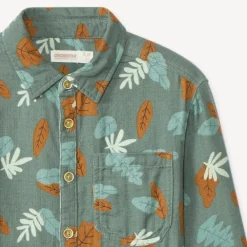 Chemise manches longues imprimé feuillage pour garçon