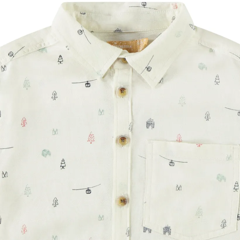 Chemise manches longues imprimé Noël pour garçon