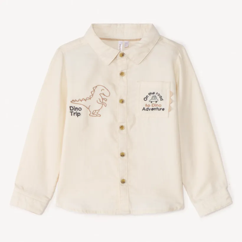 Chemise manches longues motifs dinos pour bébé garçon