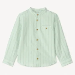 Chemise manches longues rayée col mao pour garçon