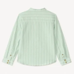 Chemise manches longues rayée col mao pour garçon