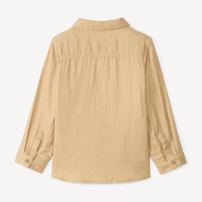 Chemise manches longues uni en double gaze pour bébé garçon