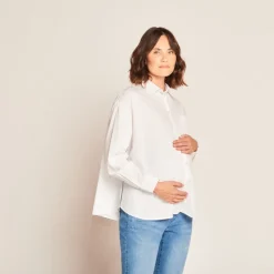 Chemise manches longues unie pour femme