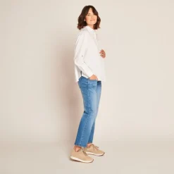 Chemise manches longues unie pour femme