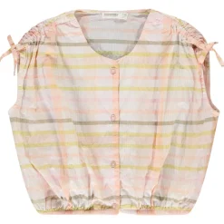 Chemise sans manches à carreaux avec liens pour fille