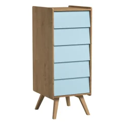 Chiffonier Vintage - Chêne / Bleu