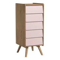 Chiffonier Vintage - Chêne / Rose