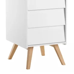 Chiffonnier à 5 tiroirs Vintage blanc/chêne