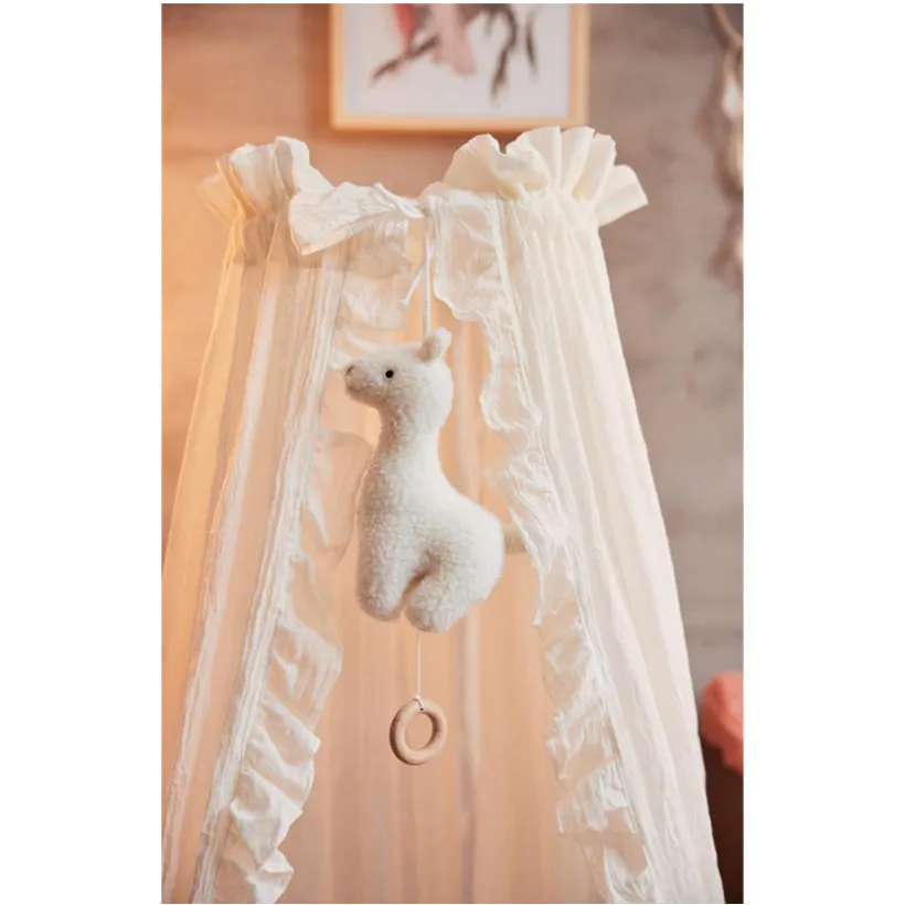 Ciel de lit Vintage avec volants 155cm Ruffle Ivory