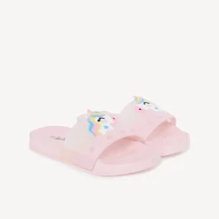 Claquette licorne en relief pour fille - avec lanière selon la pointure