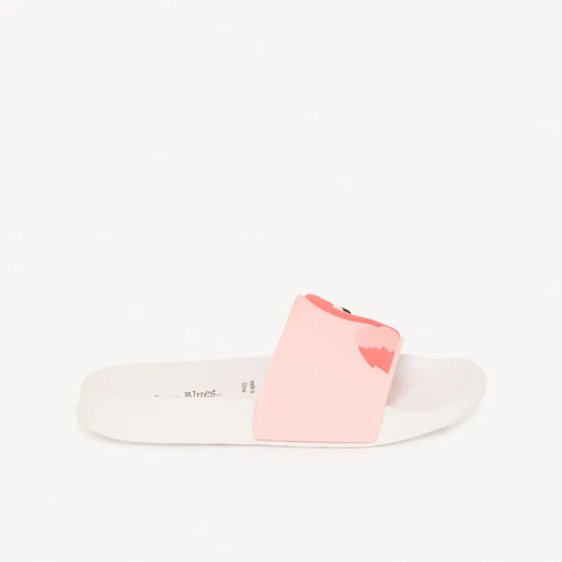Claquettes flamant rose en relief pour fille avec lanière selon la pointure
