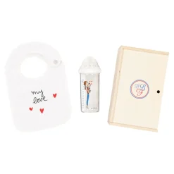 Coffret Bavoir My Love + Biberon 360 ml Maman et Bébé