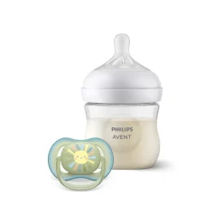 Coffret Biberon 125 ml + sucette phosphorescente 0-6M