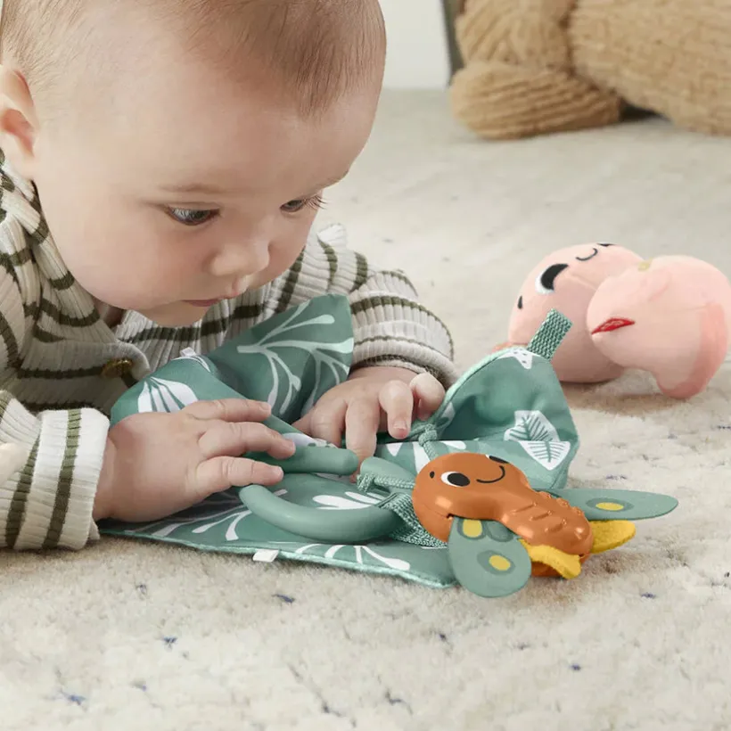 Coffret de naissance avec carré en tissu + 3 hochets