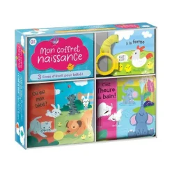 Coffret de naissance avec 3 livres d'éveil pour bébé