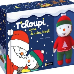 Coffret livre et peluche T'choupi aime le Père Noël