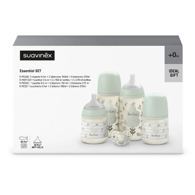 Coffret nouveau-né 5 pièces Birdies vert