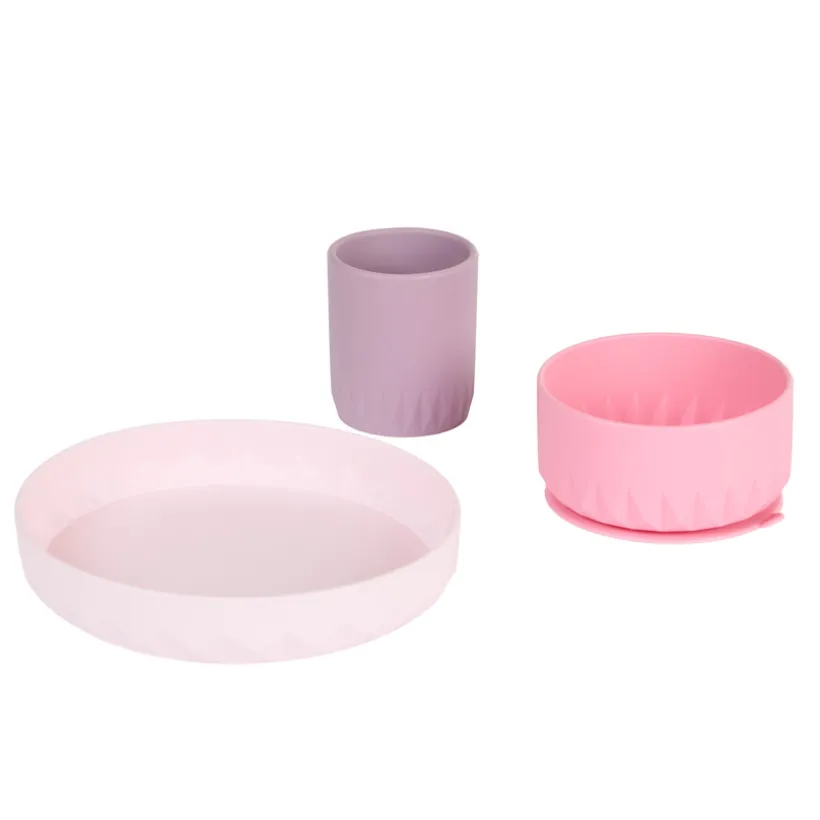 Coffret repas 3 pièces Origami en Silicone - Lila
