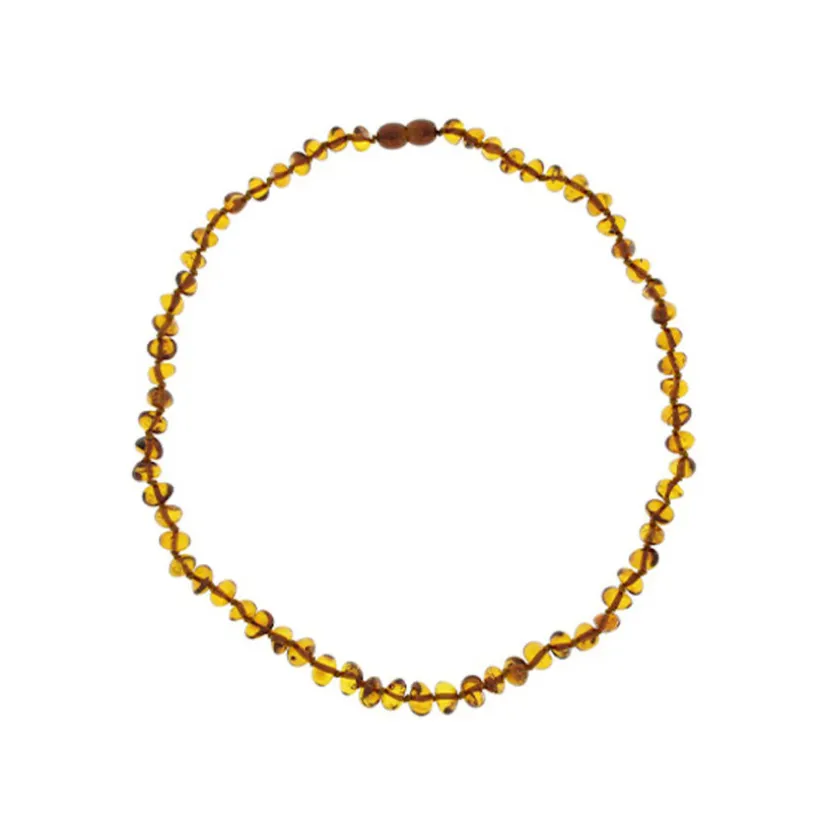 Collier d'ambre pour adulte à vis cognac