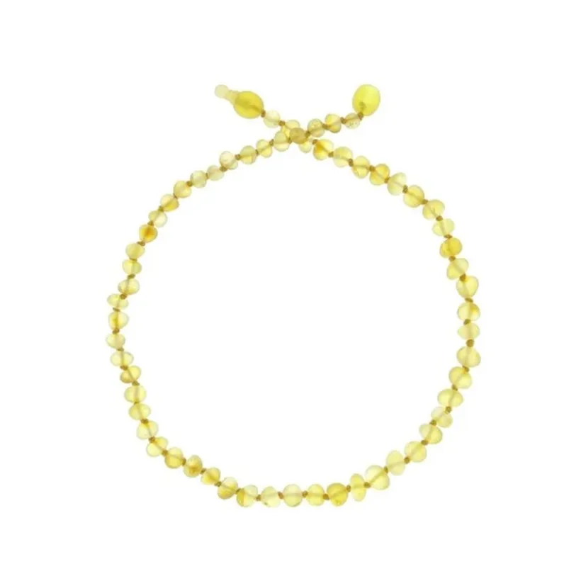 Collier d'ambre pour bébé à clip citrus brut