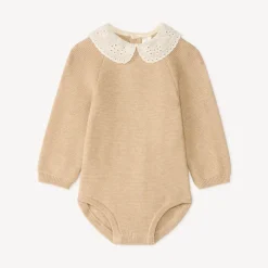 Combinaison barboteuse col claudine pour bébé fille
