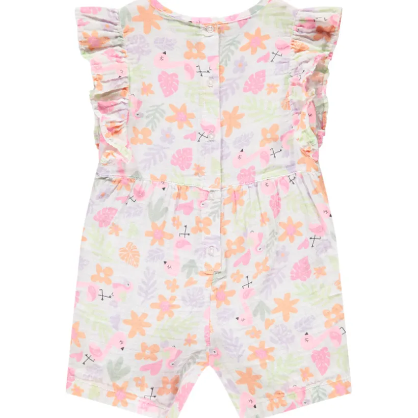 Combinaison courte avec volants et imprimé fantaisie pour bébé fille