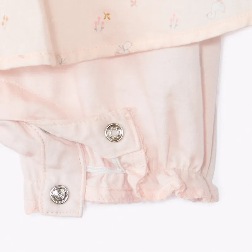Combinaison courte effet 2-en-1 imprimé fantaisie pour bébé fille