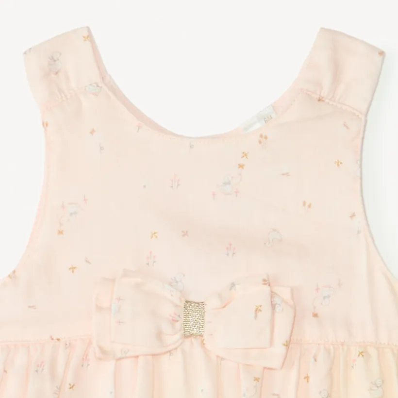 Combinaison courte effet 2-en-1 imprimé fantaisie pour bébé fille