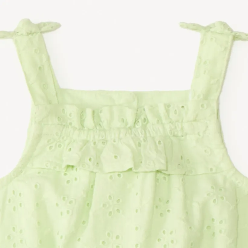 Combinaison courte en broderie anglaise fantaisie pour bébé fille