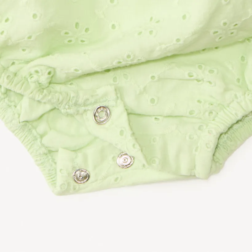 Combinaison courte en broderie anglaise fantaisie pour bébé fille