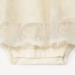 Combinaison courte 2-en-1 en tulle brodée pour bébé fille