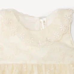 Combinaison courte 2-en-1 en tulle brodée pour bébé fille
