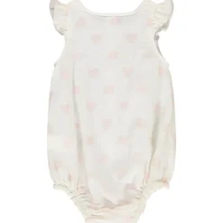 Combinaison courte imprimée cœur pour bébé fille