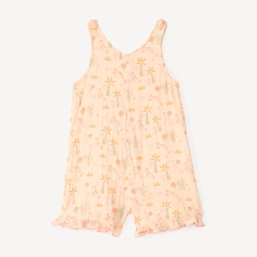 Combinaison courte imprimé fantaisie pour bébé fille