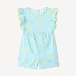Combinaison courte imprimé fleurs pour bébé fille