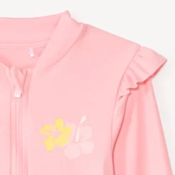 Combinaison de bain anti-UV rose pour bébé fille