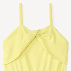 Combinaison en jersey crêpé uni avec buste drapé pour fille