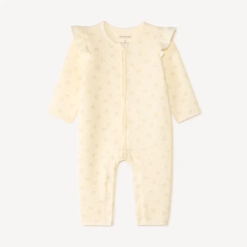 Combinaison en maille fantaisie imprimé ourson pour bébé fille