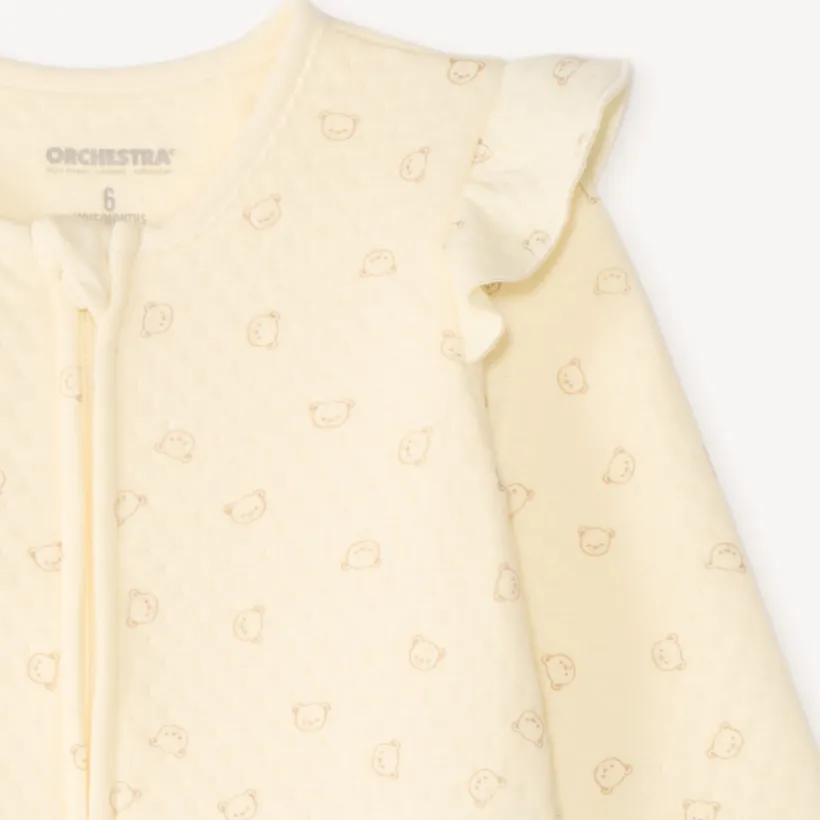 Combinaison en maille fantaisie imprimé ourson pour bébé fille