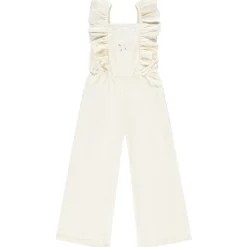 Combinaison longue avec volants et broderie pour fille
